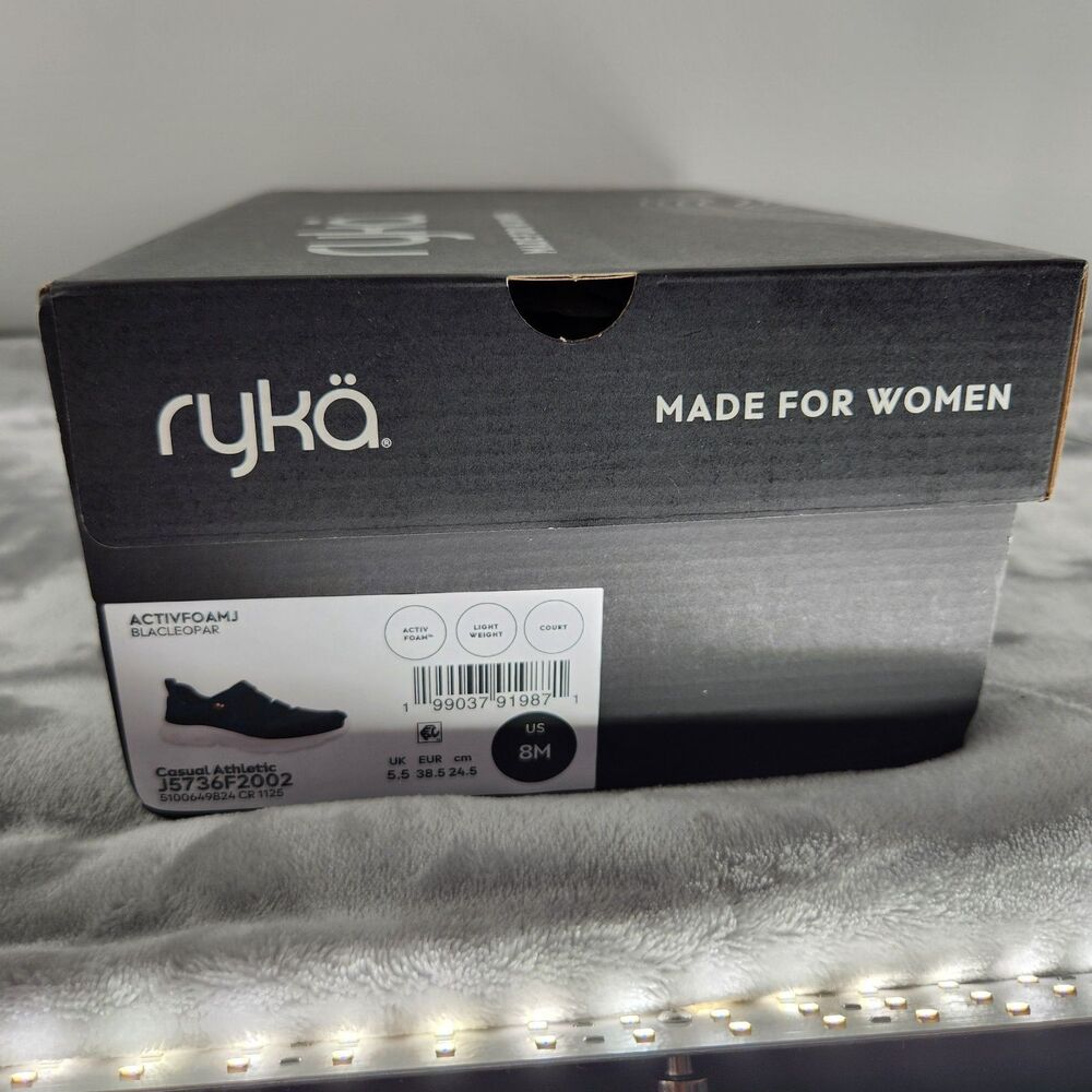 Ryka‎ Women's 8M Activfoam J Black Casual Athletic Sneaker Shoes New With Box